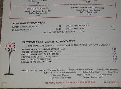 Goody Goody - Menu (newer photo)